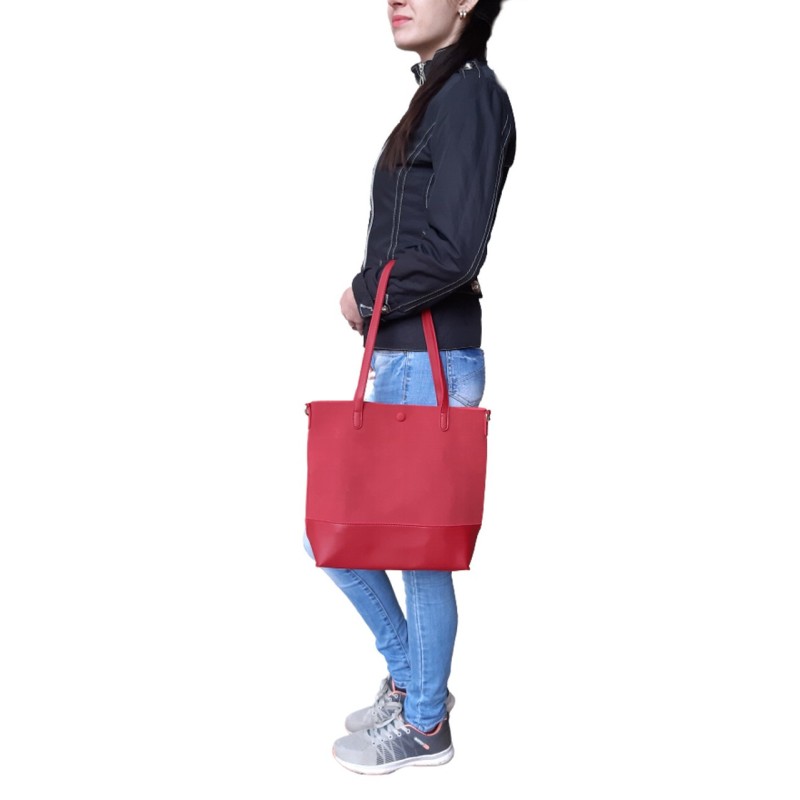 Сумка красная 2в1 27,5х29х10см Арт 9056-3