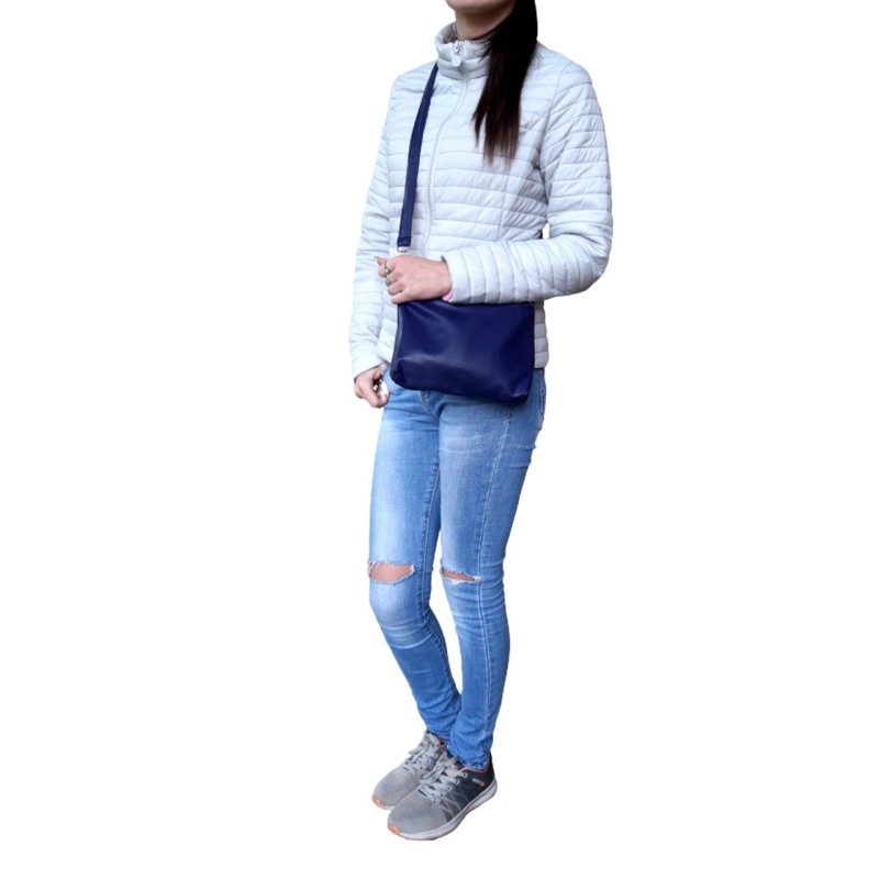 Сумка 2 в 1 двусторонняя бордово-синяя 44,5х32,5х14см Арт 9062-4