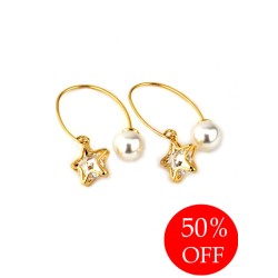 Сережки з жечугом і кристалом довжина 3.5 см