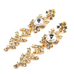 Серьги длинные со стразами СГ3475-3