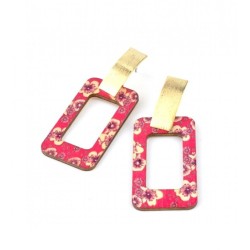Серьги из дерева розовые, длина 7см СГ3630-12