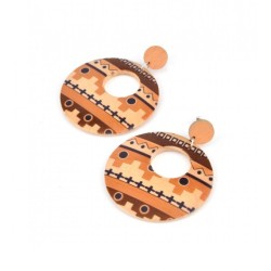 Серьги из дерева, длина 6,5см, Ф5см СГ3100-10