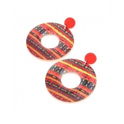 Серьги из дерева, длина 6,5см, Ф5см СГ3100-7
