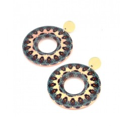 Серьги из дерева, длина 6,5см, Ф5см СГ3100-9