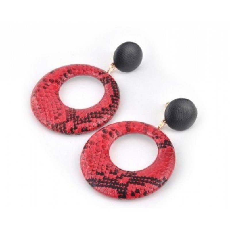Сережки касные з екошкіри, довжина 5,5 см СГ3180-11