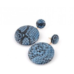 Серьги синие из экокожи, длина 5,5см СГ3180-14
