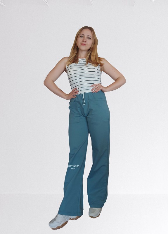 Спортивні штани жіночі палаццо трикотажні POG 3021-4