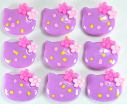 Кабашони серединки котик 50шт розмір 2х1,6см (бузкові) 27-2