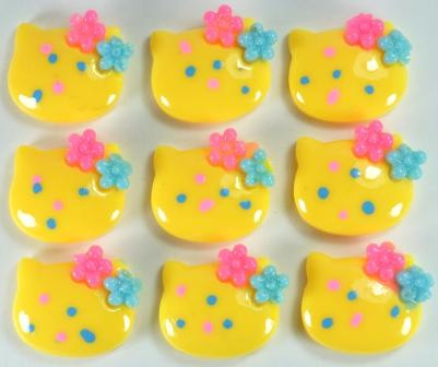 Кабашоны серединки котик по 50шт Ф2,8см (микс) 27-5