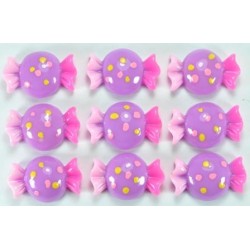 Серединки для канзаши конфетки 50шт размер 2х1,1см (сиреневые) 28-4