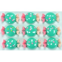Серединки для канзаши конфетки 50шт размер 2х1,1см (зеленые) 28-5