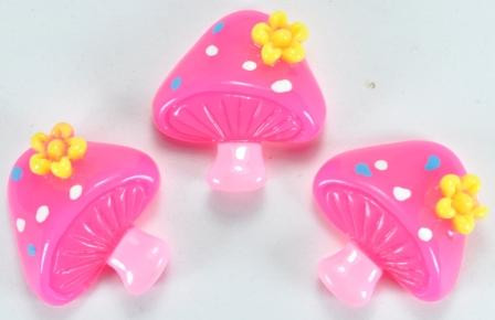 Серединки для канзаши грибочек 50шт размер 1,9х2см (розовые) 30-5