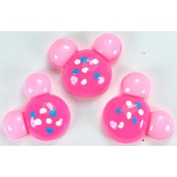 Серединки для заколки микки маус 50шт размер 2,1х2см (розовые) 29-3