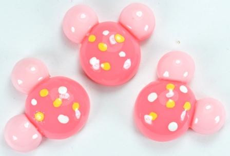 Серединки для заколки микки маус 50шт размер 2,1х2см (св.-розовые) 29-4