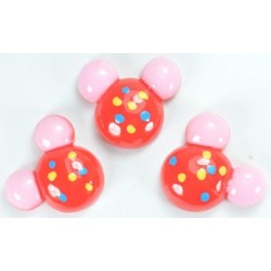Серединки для заколки микки маус 50шт размер 2,1х2см (красные) 29-5