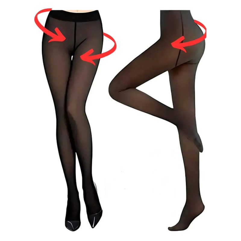 Колготы на флисе 200ден с эффектом голой ножки (размер 46-54) T0298 One Size