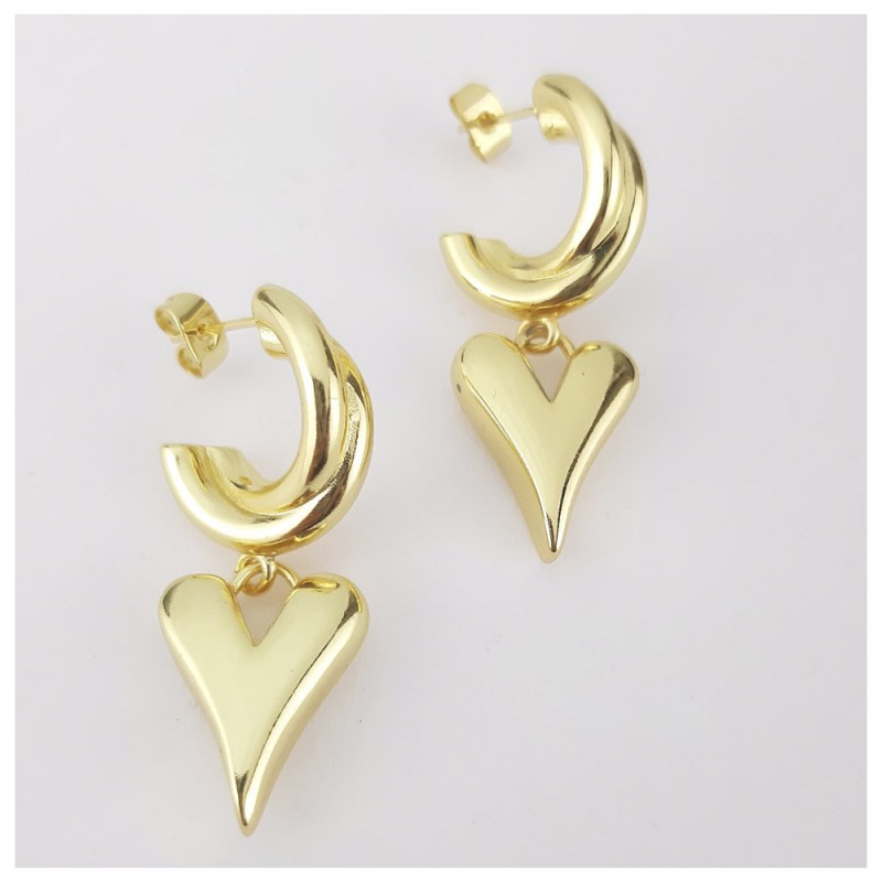 Серьги сердечки СГ19000-2
