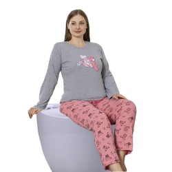 Тепла жіноча піжама трикотажна C34627
