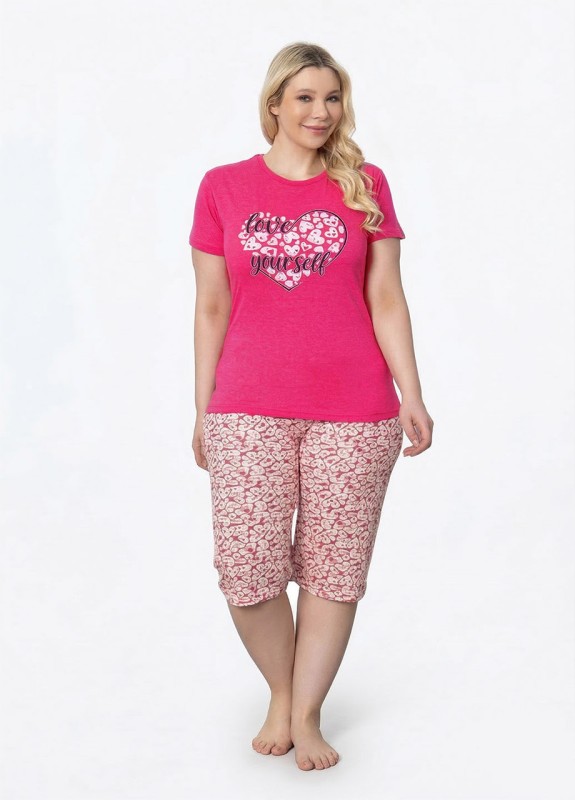Піжама жіноча бавовна футболка та бриджі C28025-2