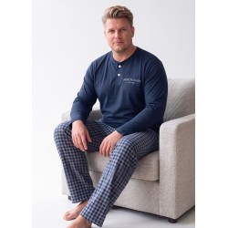 Пижама мужская хлопок брюки и лонгслив A1427