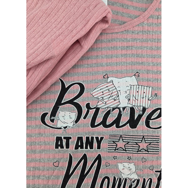 Теплая женская пижама трикотажная C34538