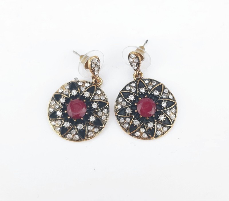 Сережки з камінням СГ3865-1 Сережки довжина 3,5 см, Ф2,5см