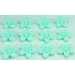 Кабашоны цветочки 50шт Ф1,4см мятные 4-3