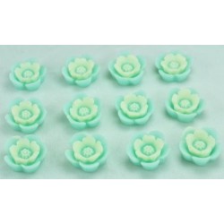 Кабашоны цветочки 50шт Ф1,1см мятные 7-6