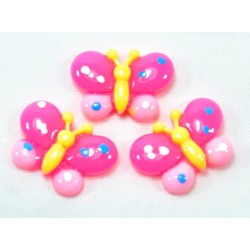 Кабашоны бабочка 50шт размер 2,3х1,5см (розовые) 37-6