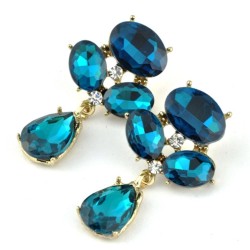 Серьги с синими камнями СГ3310-3
