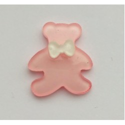 Кабашоны мишка 50шт размер 2х1,5см (розовый) 36-2